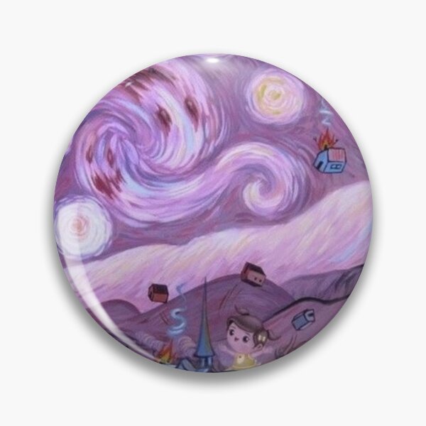 Item preview, Magical Purple Night Sky Over Fantasy Village | Dreamy Illustration Art designed and sold by Ace01st.
