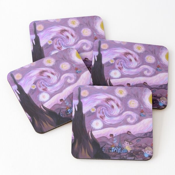 Item preview, Magical Purple Night Sky Over Fantasy Village | Dreamy Illustration Art designed and sold by Ace01st.