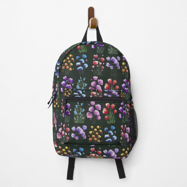 Item preview, Pattern with bouquets of flowers Dark Green background designed and sold by VitSArt.