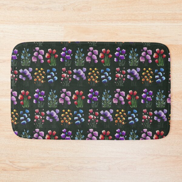 Item preview, Pattern with bouquets of flowers Dark Green background designed and sold by VitSArt.