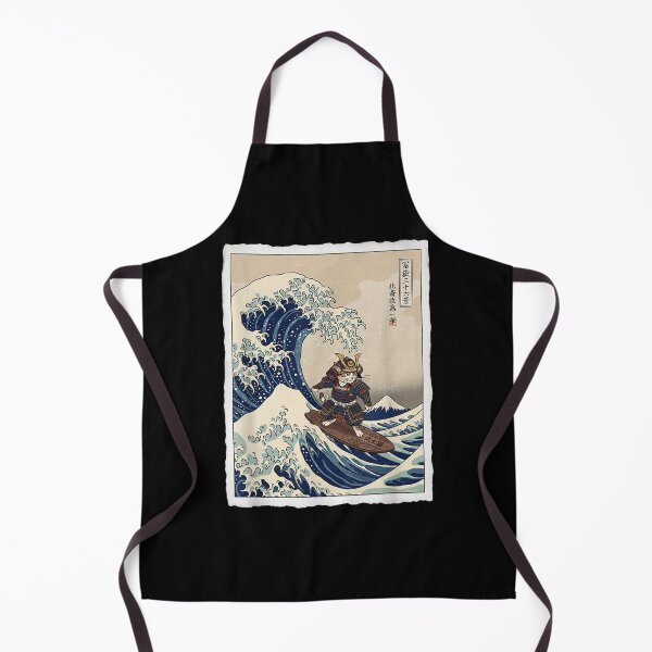 Item preview, Samurai Cat Surfing Great Wave Off Kanagawa Ukiyo-e Vintage designed and sold by phoebelevine.
