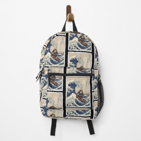 Item preview, Samurai Cat Surfing Great Wave Off Kanagawa Ukiyo-e Vintage designed and sold by phoebelevine.