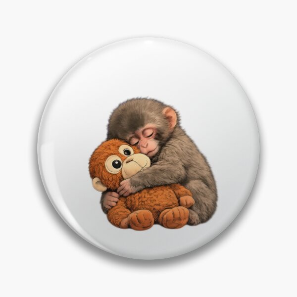 Item preview, Cute Hugging Monkey Aesthetic – Soft Kawaii Animal Love & Comfort Art designed and sold by Dyan4.