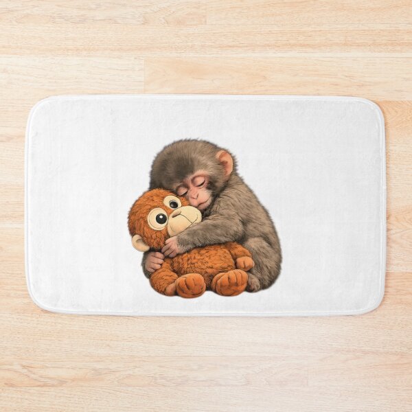 Item preview, Cute Hugging Monkey Aesthetic – Soft Kawaii Animal Love & Comfort Art designed and sold by Dyan4.