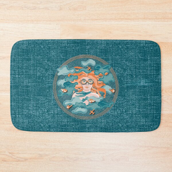 Item preview, Illustration of a female aviator among the clouds with airplanes and helicopters, on a green cowboy background designed and sold by WONDERPRINTVALLEY.