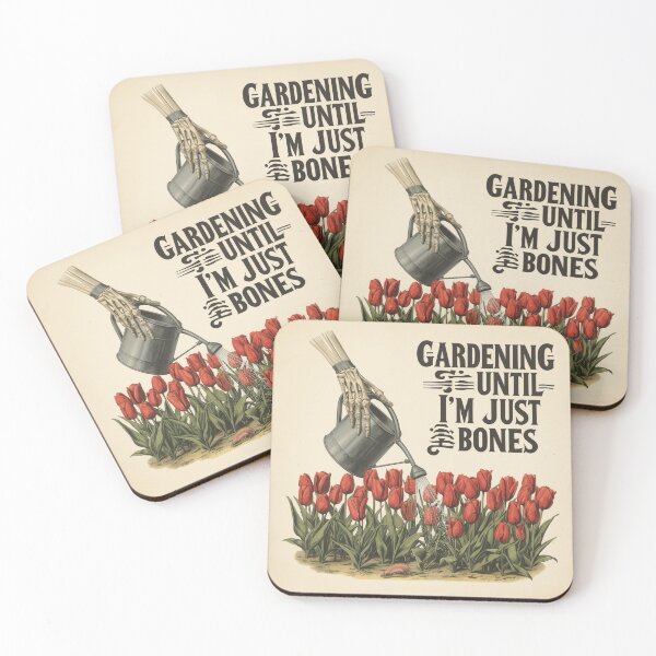 Item preview, Spooky Gardener - Skeleton Watering Flowers designed and sold by The Silly Grumpy Society.