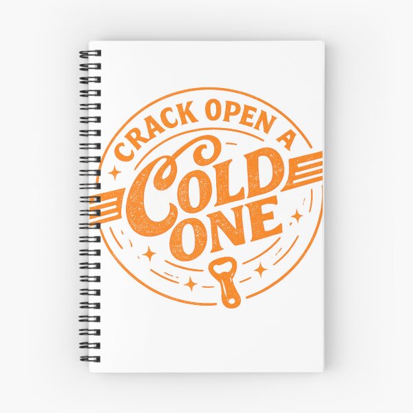 Item preview, Vintage Orange Typography Sticker – Crack Open a Cold One Retro Badge Design designed and sold by IconicDesignsXd.