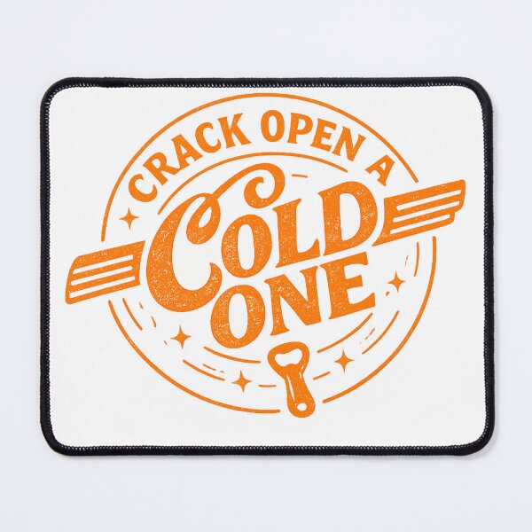 Item preview, Vintage Orange Typography Sticker – Crack Open a Cold One Retro Badge Design designed and sold by IconicDesignsXd.