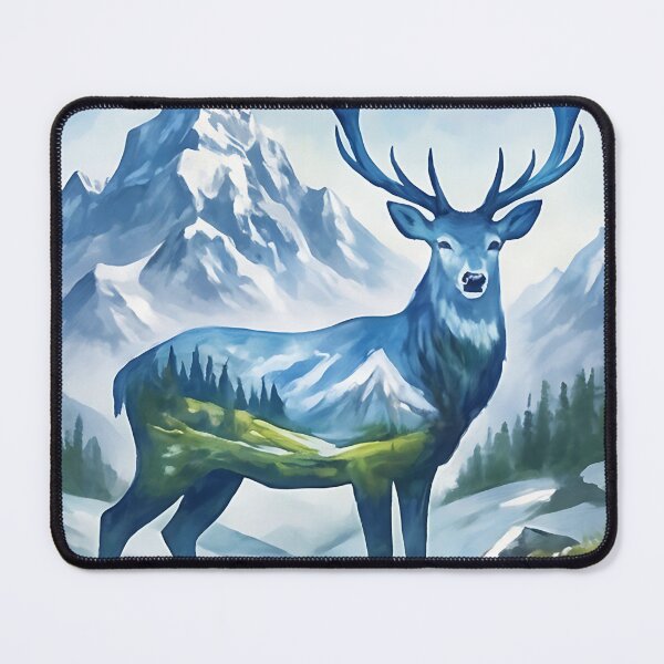 Item preview, Deer in mountainous nature double exposure designed and sold by KriegerTJ.