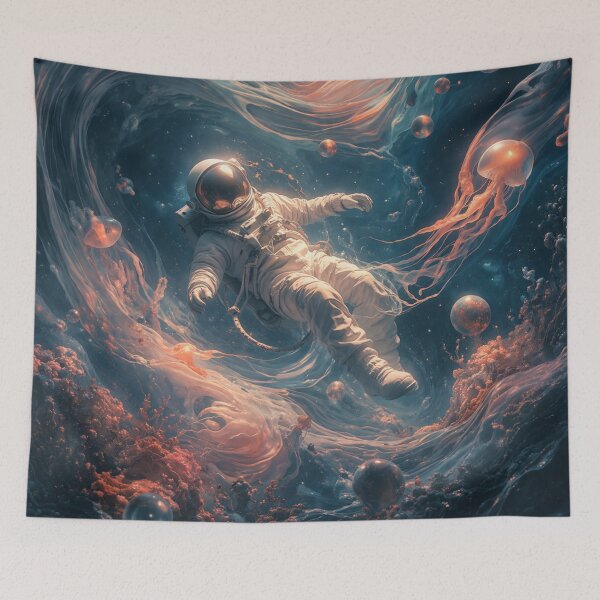 Item preview, Astronaut drifting through liquid space designed and sold by AndreBarnard.