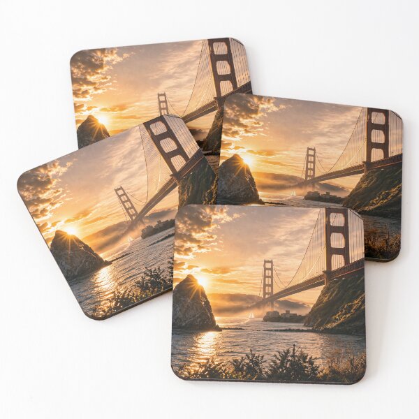 Item preview, Golden Gate Bridge Sunset Glow – San Francisco Coastal Light Trail designed and sold by Kimberly Palmer.