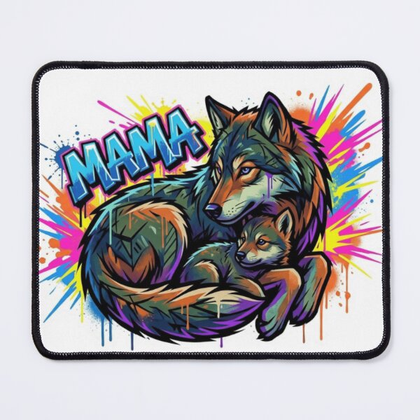 Item preview, Wolf Mama Protective Graffiti Pup Design designed and sold by Imaginarium of Chaos falcon88 .