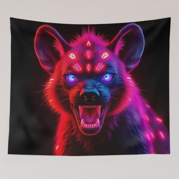 Item preview, Fierce hyena with neon lighting designed and sold by RAISC.