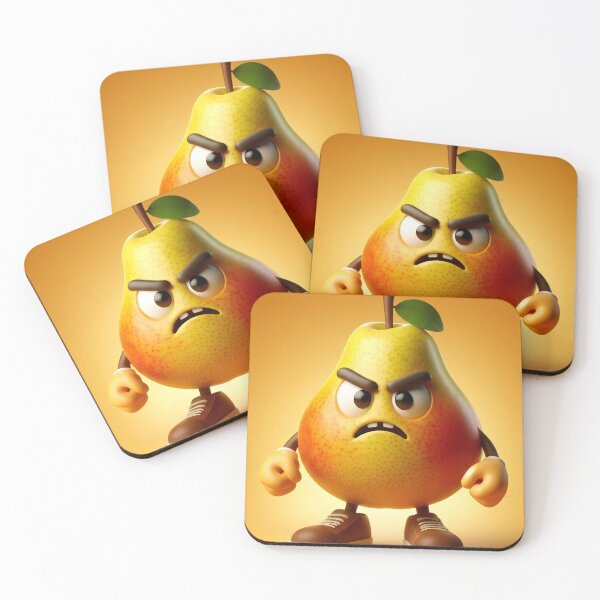 Item preview, Angry Pear Part of the Angry Fruit & Veg Collection  designed and sold by Buy us a Coffee Digital Ai Art Design .