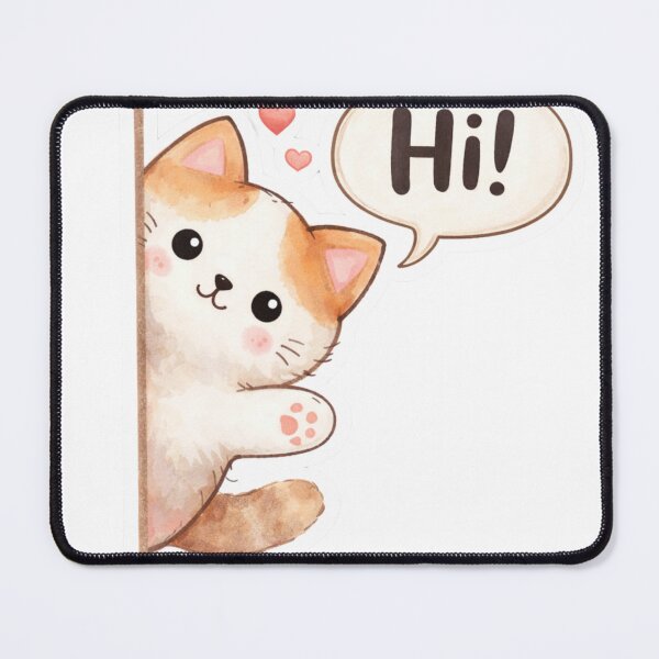 Item preview, Cute Peekaboo Cat Sticker | Kawaii Hi Cat Aesthetic Sticker designed and sold by GozdeSoftChaos.