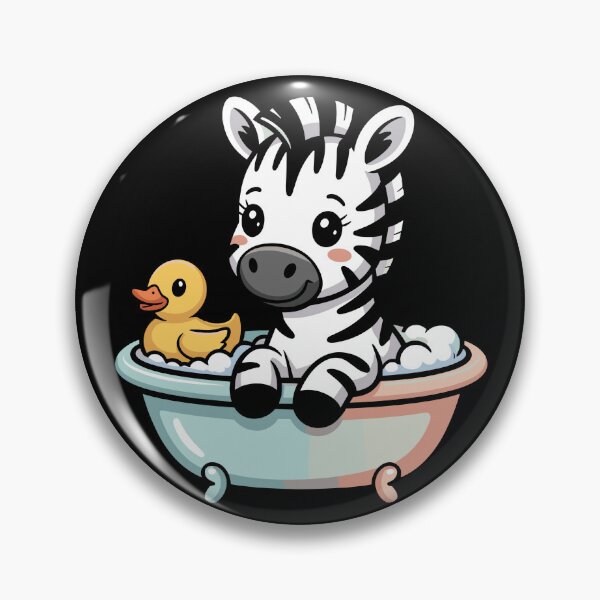 Item preview, Cute Zebra Bath Time with Toy Duck designed and sold by madtoyman.