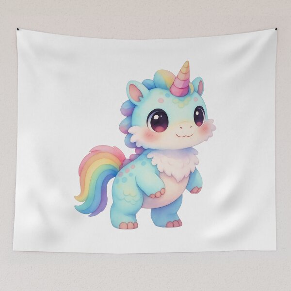 Item preview, Rainbow Dino-corn: Adorable Baby Dragon designed and sold by Liberty4Punk.