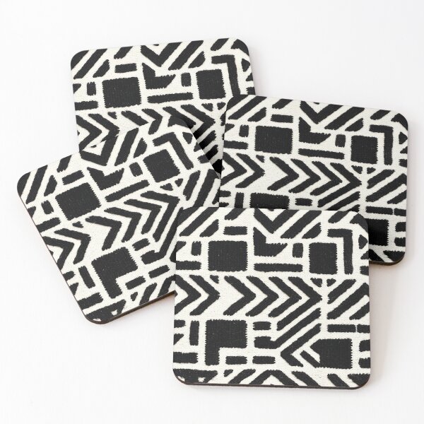 Item preview, Black and White Mudcloth Tribal Embroidery Pattern designed and sold by 21 Tulips.