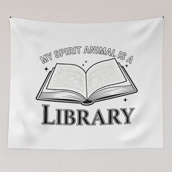 Item preview, My Spirit Animal is a Library - Sketch Style Reading Quote designed and sold by ModdiesColors.