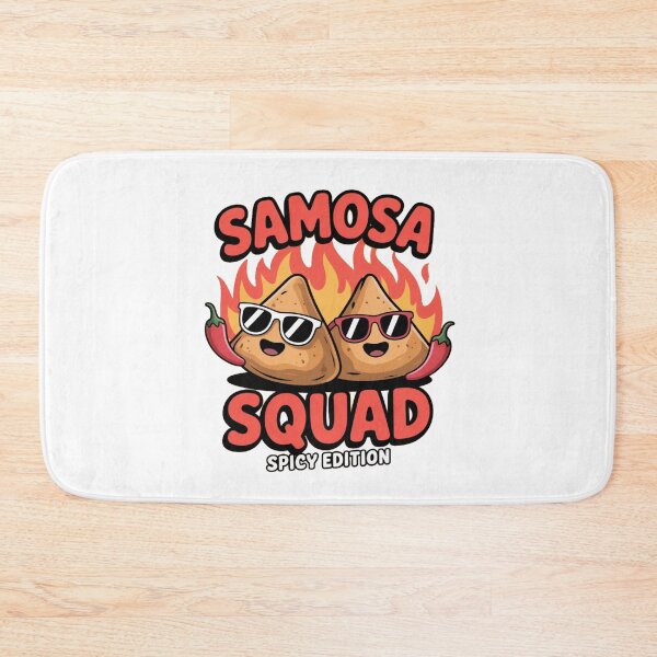 Item preview, Samosa Squad Spicy Edition – Cute Indian Street Food Cartoon, Funny Food Lover Design designed and sold by Globalcitytees.