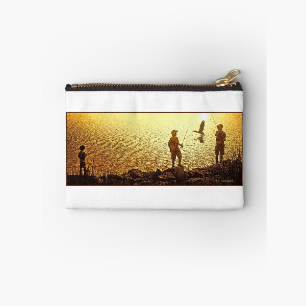 Item preview, Boys Fishing at Dusk, Cormorant Fly By, Digital Illustration designed and sold by AMacGPhilly.