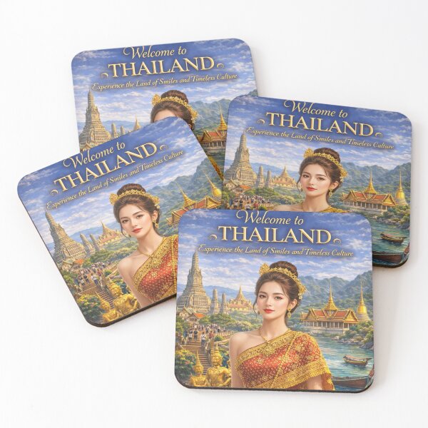 Item preview, Welcome to Thailand – Traditional Culture & Temple Travel Poster | Land of Smiles Luxury Aesthetic Art designed and sold by Inkora-Art.
