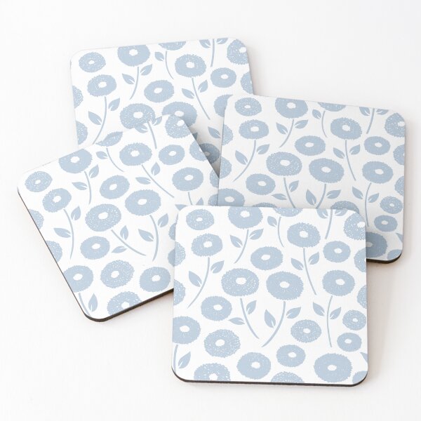 Item preview, Fuzzy Flowers Pattern Pale Blue on White designed and sold by NataliePaskell.