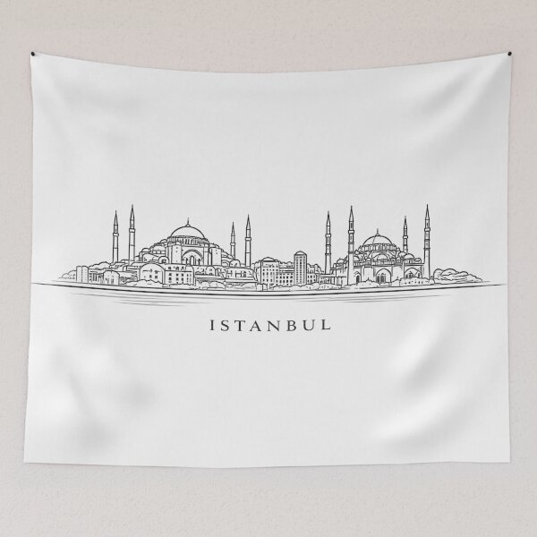 Item preview, Istanbul skyline line art illustration designed and sold by CLOUTKULT.