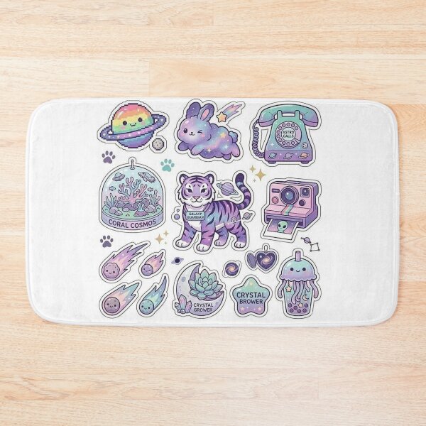 Item preview, Kawaii Space Aesthetic Sticker Pack - Pastel Galaxy Animals, Tiger, Bunny & Planet designed and sold by Csstoree.