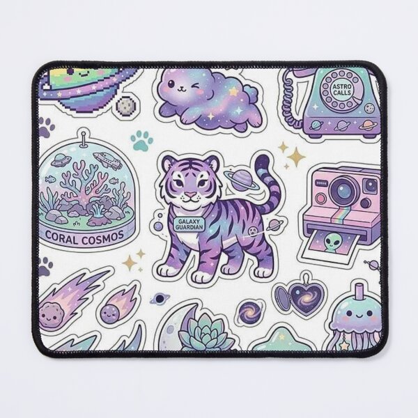Item preview, Kawaii Space Aesthetic Sticker Pack - Pastel Galaxy Animals, Tiger, Bunny & Planet designed and sold by Csstoree.