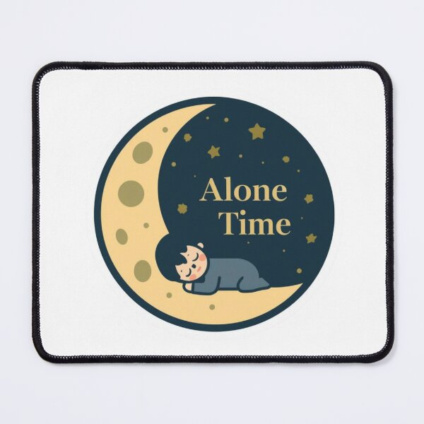 Item preview, Alone Time Moon Stars Night Introvert Peace Sticker designed and sold by NeonNerdStudio.