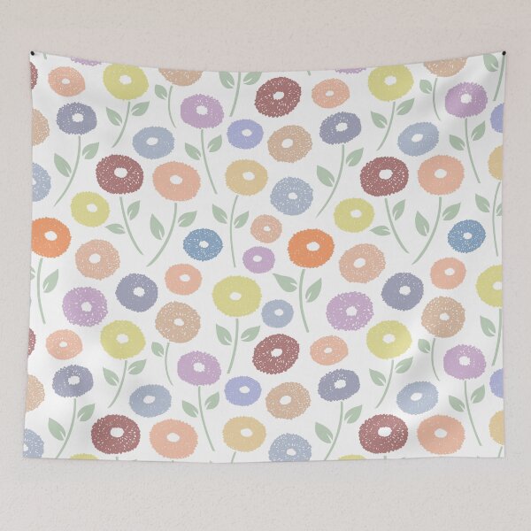 Item preview, Fuzzy Flowers Pattern Pastels on White designed and sold by NataliePaskell.