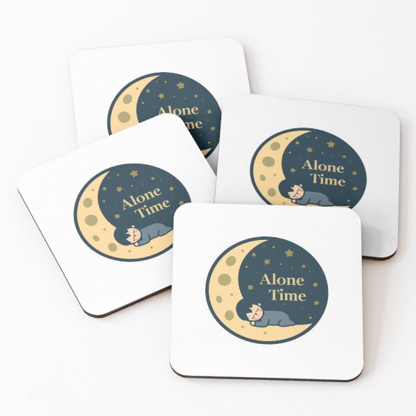 Item preview, Alone Time Moon Stars Night Introvert Peace Sticker designed and sold by NeonNerdStudio.