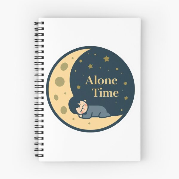 Item preview, Alone Time Moon Stars Night Introvert Peace Sticker designed and sold by NeonNerdStudio.