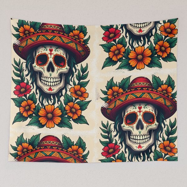 Item preview, Day of the dead Sugar Skull tattoo designed and sold by BlackwoodPagan.