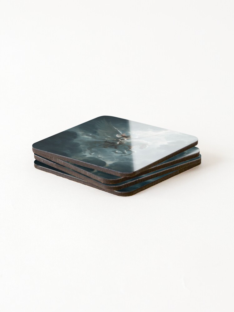 Thumbnail 4 of 5, Coasters (Set of 4), Valkyrie Riding Into the Storm designed and sold by Rtymer.