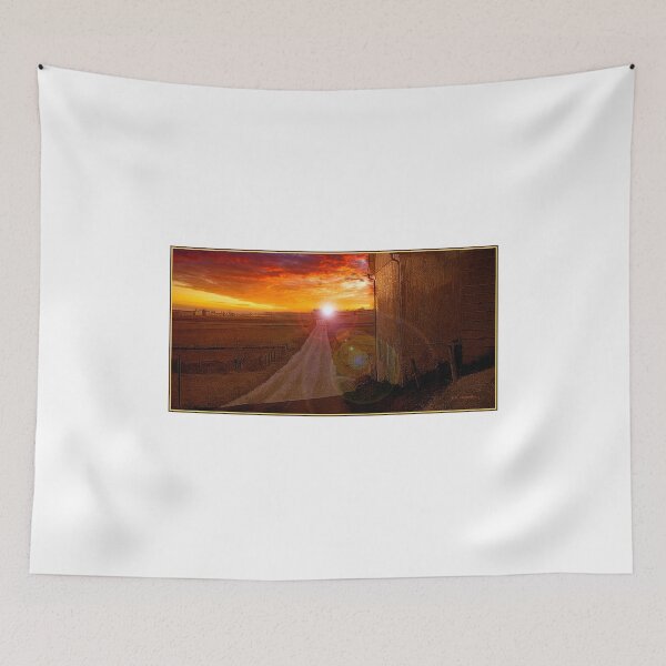 Item preview, Camino rural al atardecer, Pensilvania rural, ilustración digital designed and sold by AMacGPhilly.