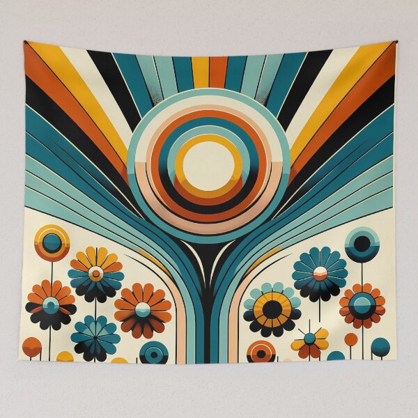 Item preview, Geometric Floral Sunburst Illustration designed and sold by InkSmithery.