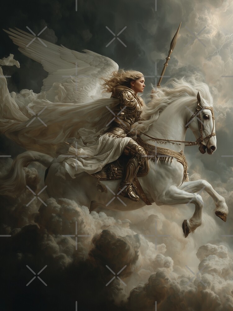 Thumbnail 3 of 3, Scarf, Valkyrie Riding Into the Storm designed and sold by Rtymer.
