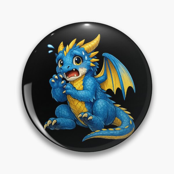 Item preview, Anxious Baby Dragon – Cute Nervous Blue Dragon Art designed and sold by Hatchling Hollow.
