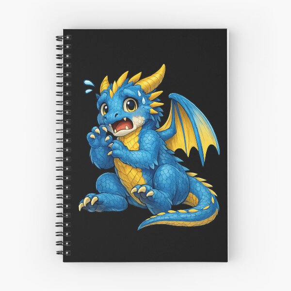 Item preview, Anxious Baby Dragon – Cute Nervous Blue Dragon Art designed and sold by Hatchling Hollow.