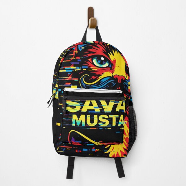 Item preview, Savant Mustache Cat | Glitch Neon Funny Mustache Cat Art designed and sold by ZunZunArt.