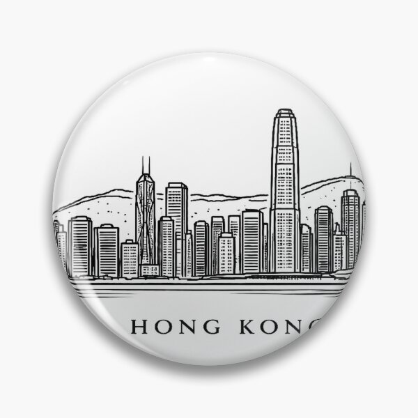 Item preview, Hong Kong skyline line art illustration designed and sold by CLOUTKULT.