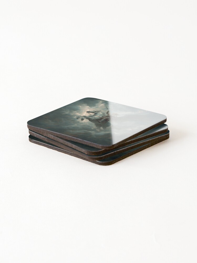 Thumbnail 4 of 5, Coasters (Set of 4), Valkyrie Riding Into the Storm designed and sold by Rtymer.