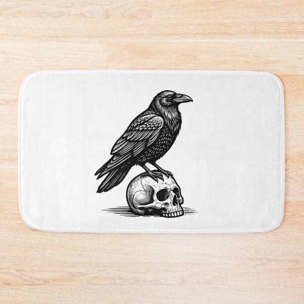 Item preview, Crow Perched on Human Skull designed and sold by ISPEKART.