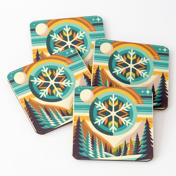 Item preview, Geometric Snowflake Winter Landscape designed and sold by InkSmithery.