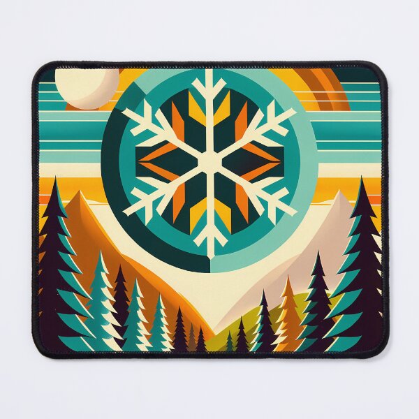 Item preview, Geometric Snowflake Winter Landscape designed and sold by InkSmithery.