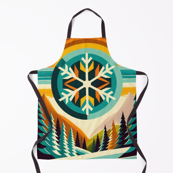 Item preview, Paisaje invernal geométrico con copos de nieve designed and sold by InkSmithery.