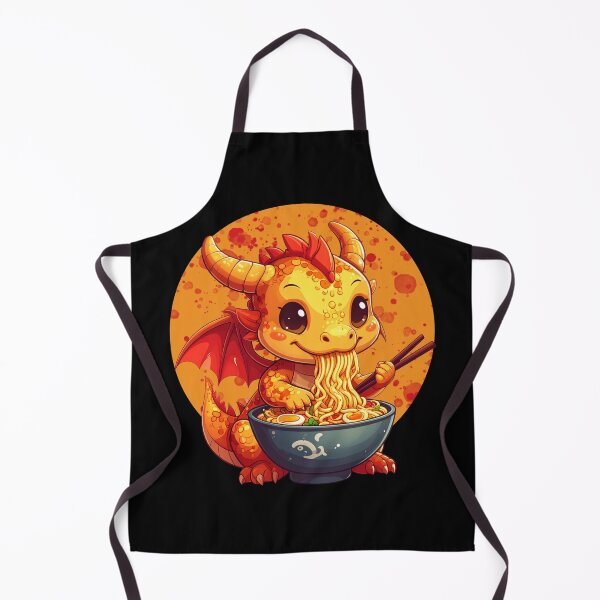 Item preview, Cute Dragon Eating Ramen – Kawaii Baby Dragon Noodles designed and sold by TripleMoonCrafts.