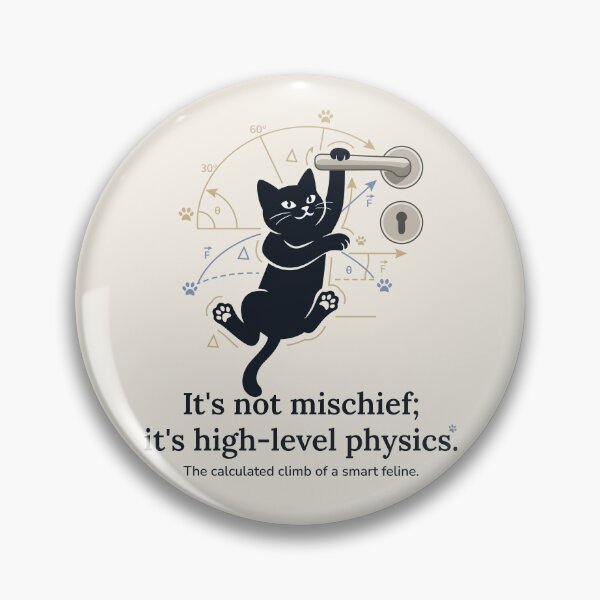 Item preview, It's not mischief; it's high-level physics | Intelligent Cat designed and sold by Economical Design.